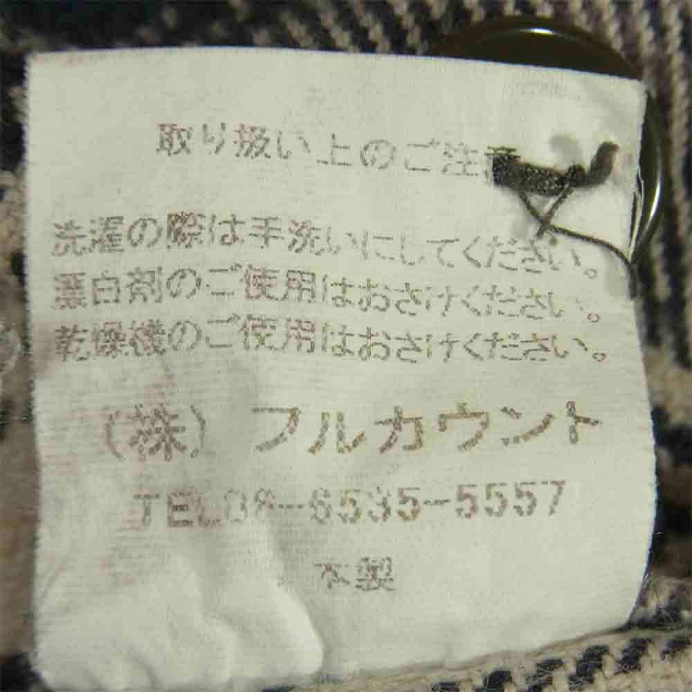 FULLCOUNT フルカウント 4718 ヘビー ネル チェック 長袖 ワーク シャツ グレイッシュブラウン系 38【中古】
