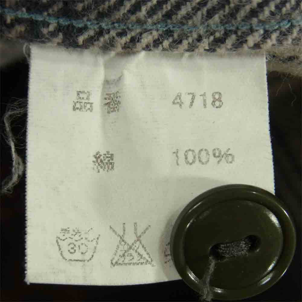 FULLCOUNT フルカウント 4718 ヘビー ネル チェック 長袖 ワーク シャツ グレイッシュブラウン系 38【中古】