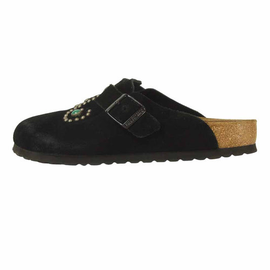 HTC エイチティーシー BIRKENSTOCK ビルケンシュトック BOSTON ボストン ターコイズ スタッズ スエード サンダル ブラック系 26.5cm【中古】