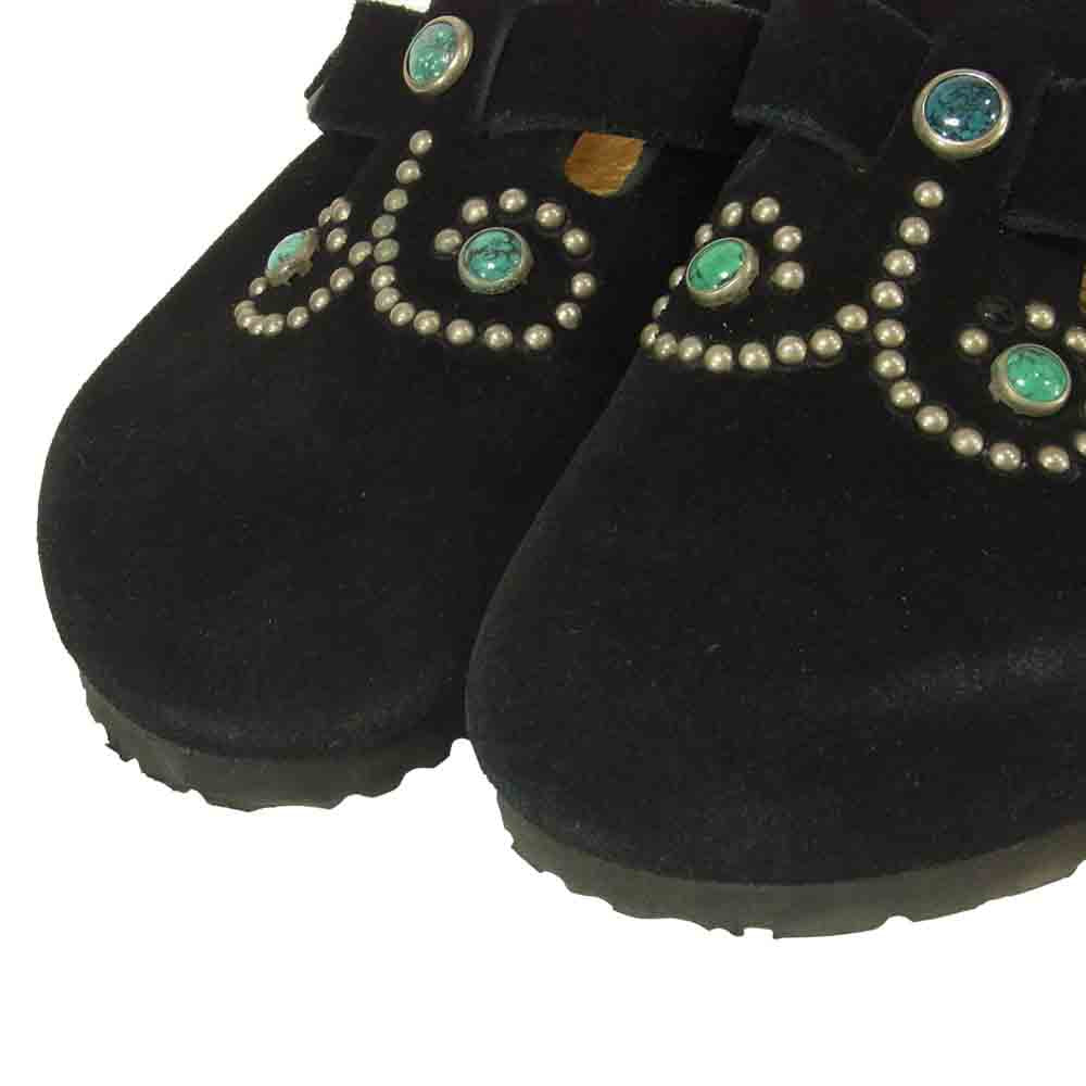 HTC エイチティーシー BIRKENSTOCK ビルケンシュトック BOSTON ボストン ターコイズ スタッズ スエード サンダル ブラック系 26.5cm【中古】