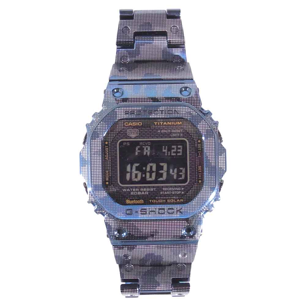 CASIO G-SHOCK カシオ ジーショック GMW-B5000TCF-2JR 電波ソーラー Bluetooth 時計 カモ ブルー系【極上美品】【中古】