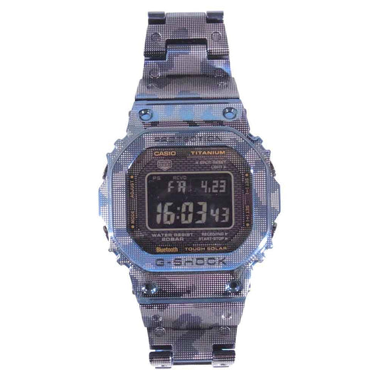 CASIO G-SHOCK カシオ ジーショック GMW-B5000TCF-2JR 電波ソーラー Bluetooth 時計 カモ ブルー系【極上美品】【中古】