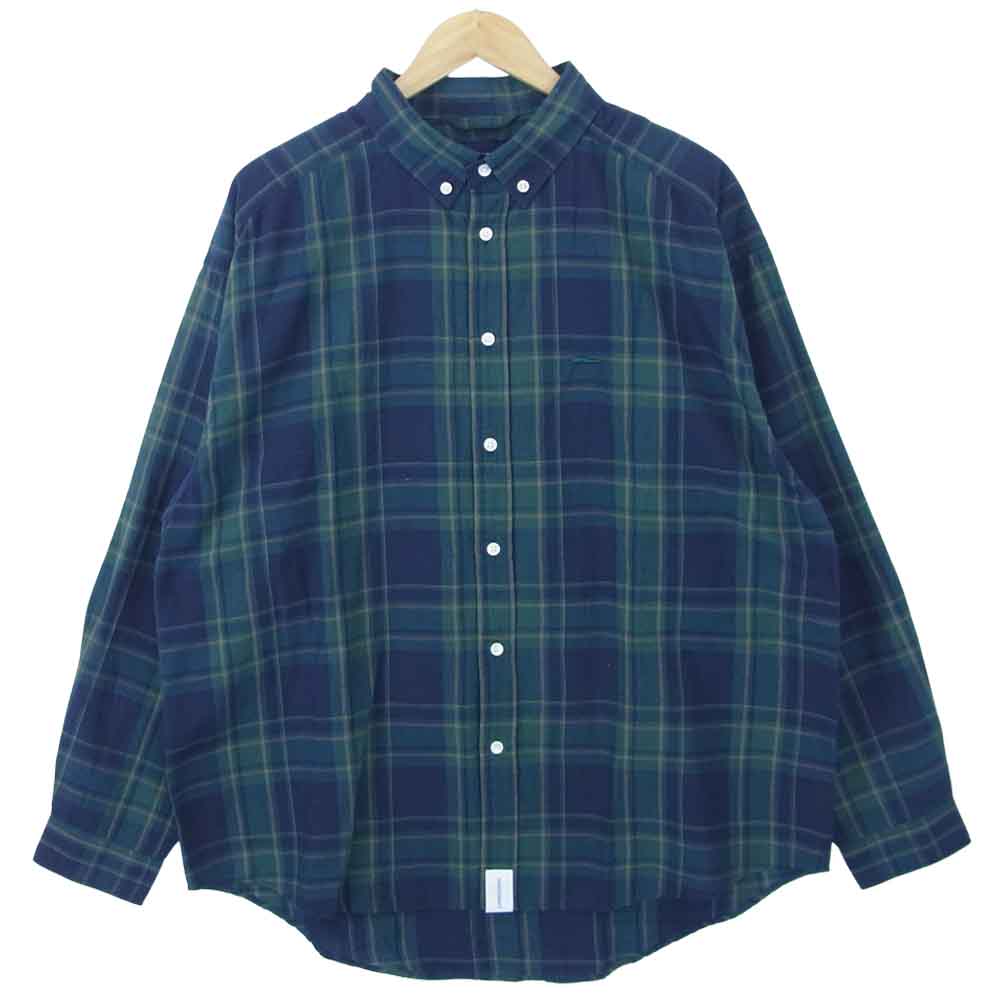 DESCENDANT ディセンダント 20SS 201BRDS-SHM02 B.D LD SHIRT FULL SIZE シャツ グリーン系 ネイビー系 2【極上美品】【中古】