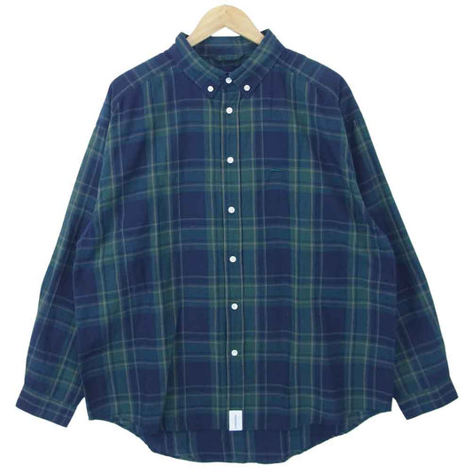 DESCENDANT ディセンダント 20SS 201BRDS-SHM02 B.D LD SHIRT FULL SIZE シャツ グリーン系 ネイビー系 2【極上美品】【中古】