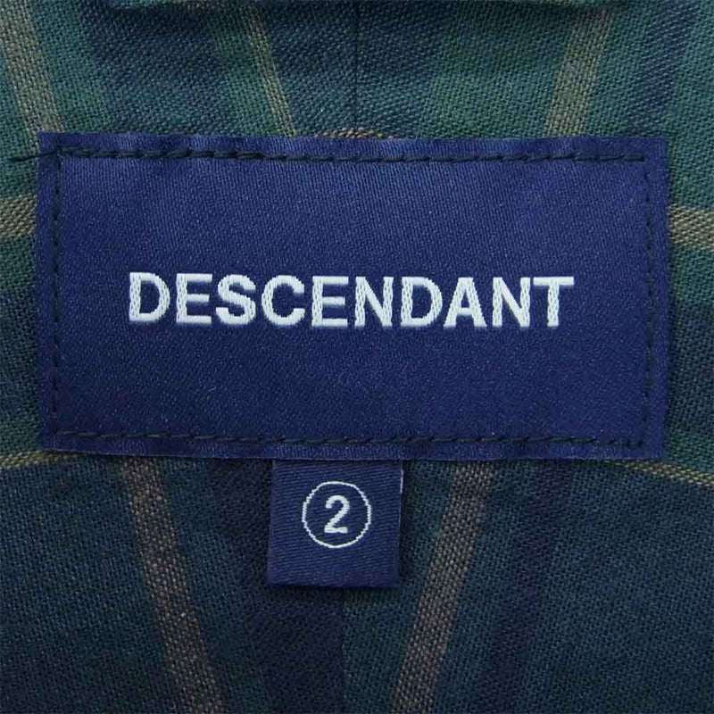 DESCENDANT ディセンダント 20SS 201BRDS-SHM02 B.D LD SHIRT FULL SIZE シャツ グリーン系  ネイビー系 2【極上美品】【中古】