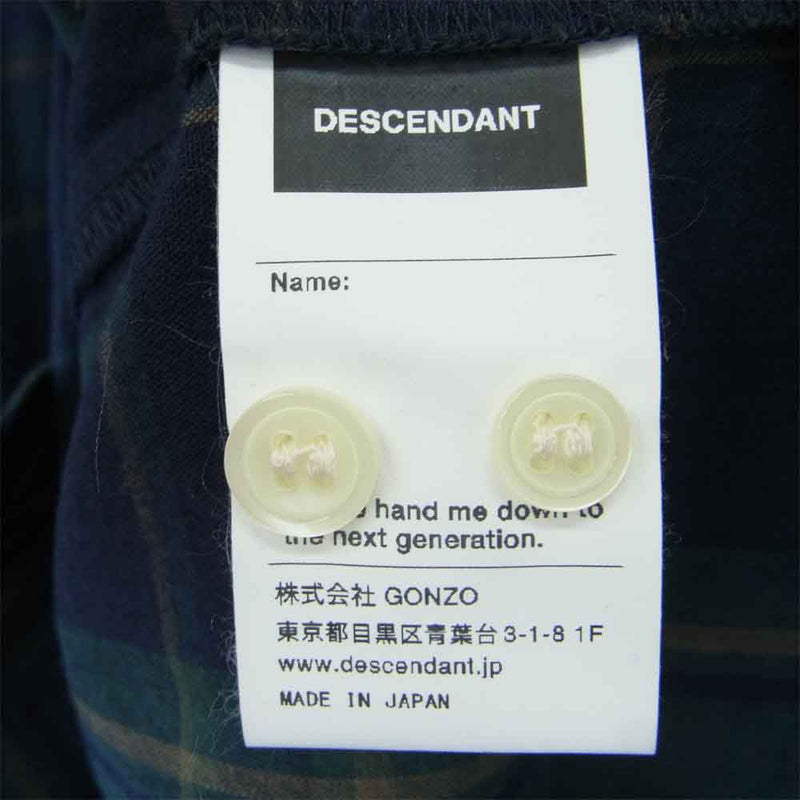 DESCENDANT ディセンダント 20SS 201BRDS-SHM02 B.D LD SHIRT FULL SIZE シャツ グリーン系 ネイビー系 2【極上美品】【中古】