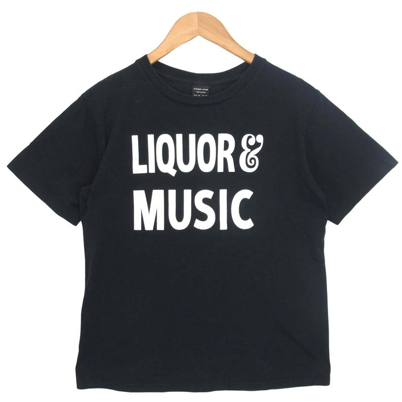NUMBER(N)INE ナンバーナイン LIQUOR & MUSIC プリント Tシャツ ブラック系 2【中古】
