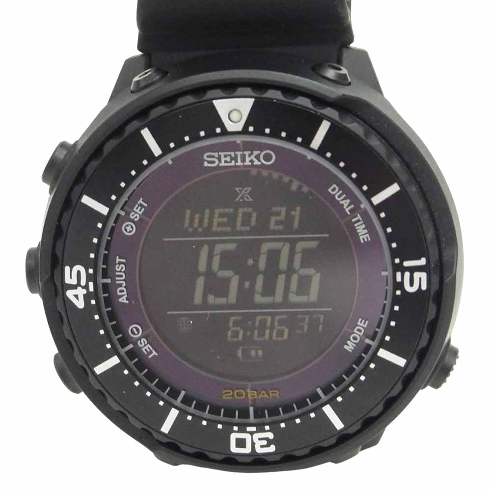 SEIKO セイコー SBEP035-UM93 × アーバンリサーチ PROSPEX FIELDMASTER UR EX プロスペック フィールドマスター ソーラー デジタル 時計 ブラック系【美品】【中古】
