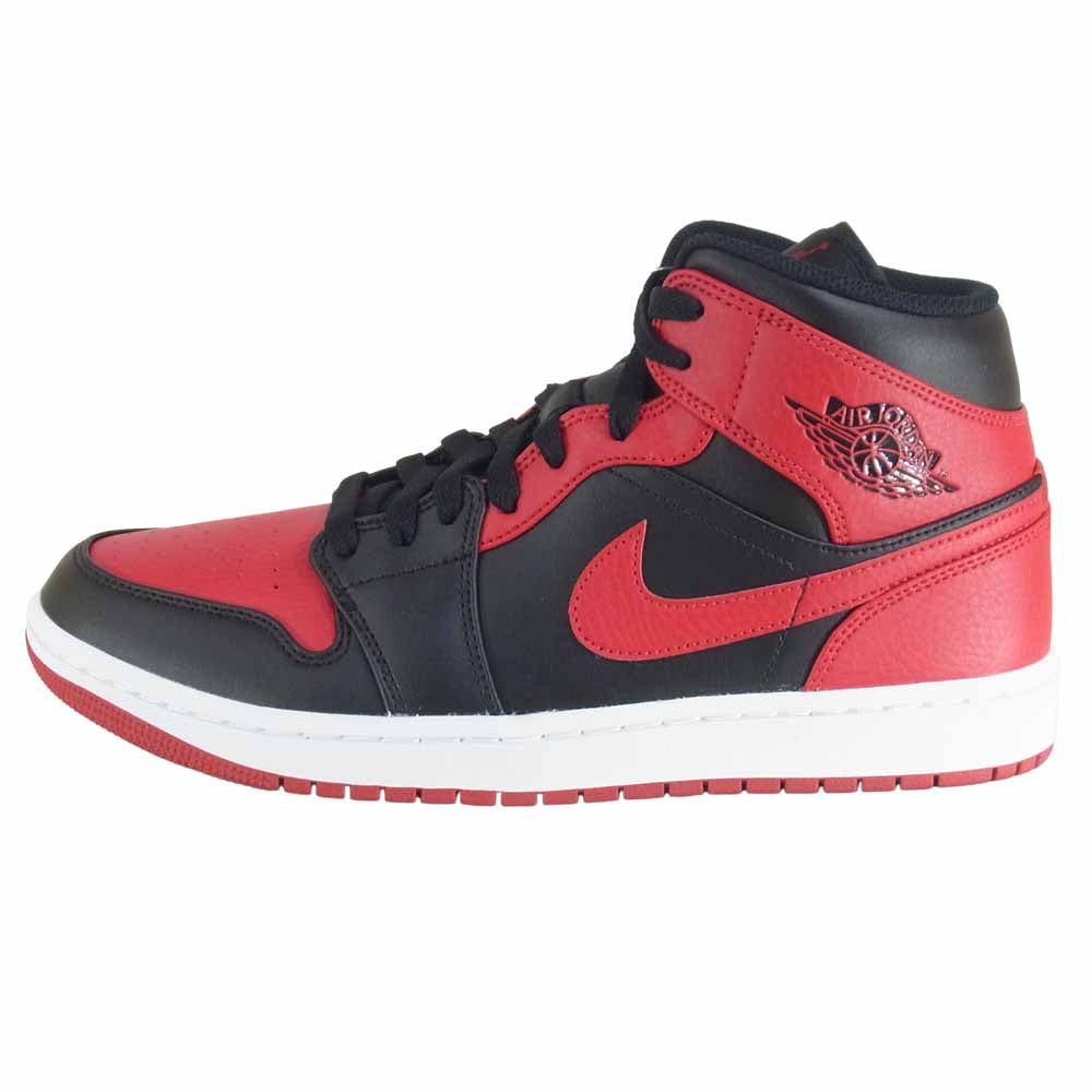 NIKE ナイキ 554724-074 AIR JORDAN 1 MID BRED エアジョーダン 1 ミッド ブレッド 黒赤系 US9【新古品】【未使用】【中古】