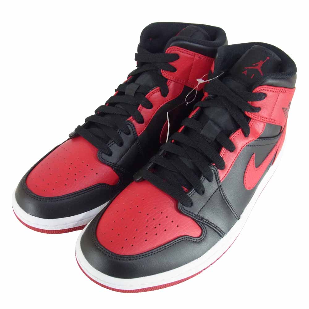 NIKE ナイキ 554724-074 AIR JORDAN 1 MID BRED エアジョーダン 1 ミッド ブレッド 黒赤系 US9【新古品】【未使用】【中古】