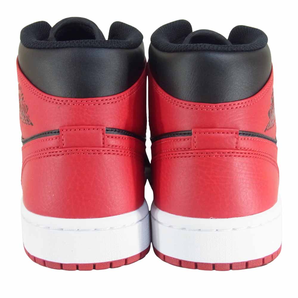 NIKE ナイキ 554724-074 AIR JORDAN 1 MID BRED エアジョーダン 1 ミッド ブレッド 黒赤系 US9【新古品】【未使用】【中古】