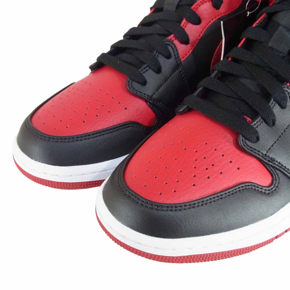 NIKE ナイキ 554724-074 AIR JORDAN 1 MID BRED エアジョーダン 1 ミッド ブレッド 黒赤系 US9【新古品】【未使用】【中古】