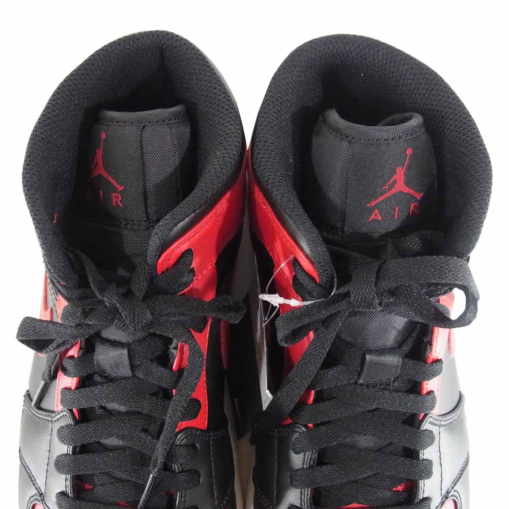 NIKE ナイキ 554724-074 AIR JORDAN 1 MID BRED エアジョーダン 1 ミッド ブレッド 黒赤系 US9【新古品】【未使用】【中古】