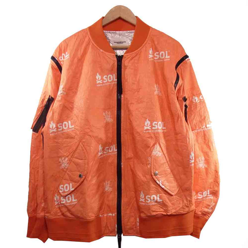 タカヒロミヤシタ SJ-0071AW18 detachable sleeve flight jacket デタッチャブル スリーブ フライト ジャケット オレンジ系 46【美品】【中古】