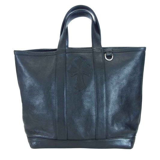 CHROME HEARTS クロムハーツ（原本無） ユナイテッドアローズ UA 10周年記念 クロスパッチ レザー トート バック ブラック系【中古】