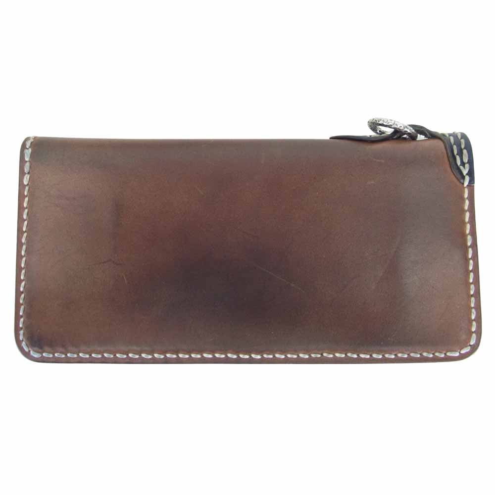 THE FLAT HEAD ザフラットヘッド コンチョ コードバン レザー ロング ウォレット ブラウン系【中古】
