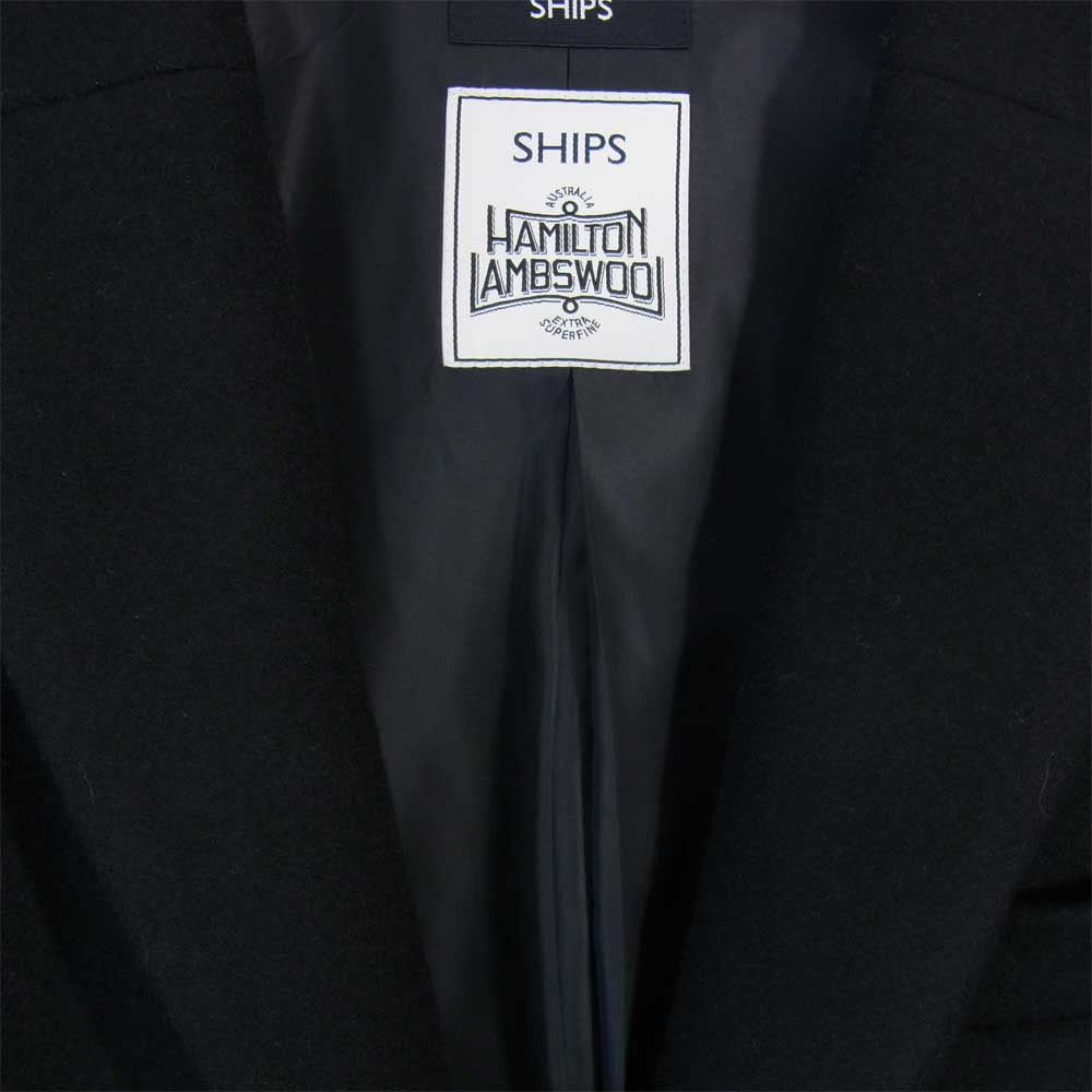 SHIPS シップス 114-45-0084 HAMILTON LAMBSWOOL ウールフードコート ブラック系 M【中古】