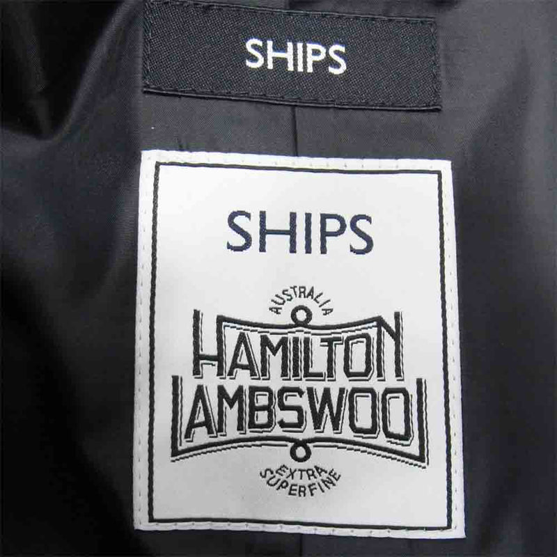 SHIPS シップス 114-45-0084 HAMILTON LAMBSWOOL ウールフードコート ブラック系 M【中古】