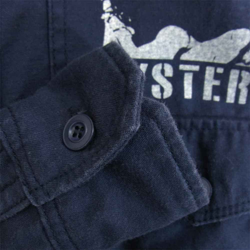 HYSTERIC GLAMOUR ヒステリックグラマー 0214AH02 ワッペン付き ワーク シャツ ネイビー ネイビー系 S【中古】