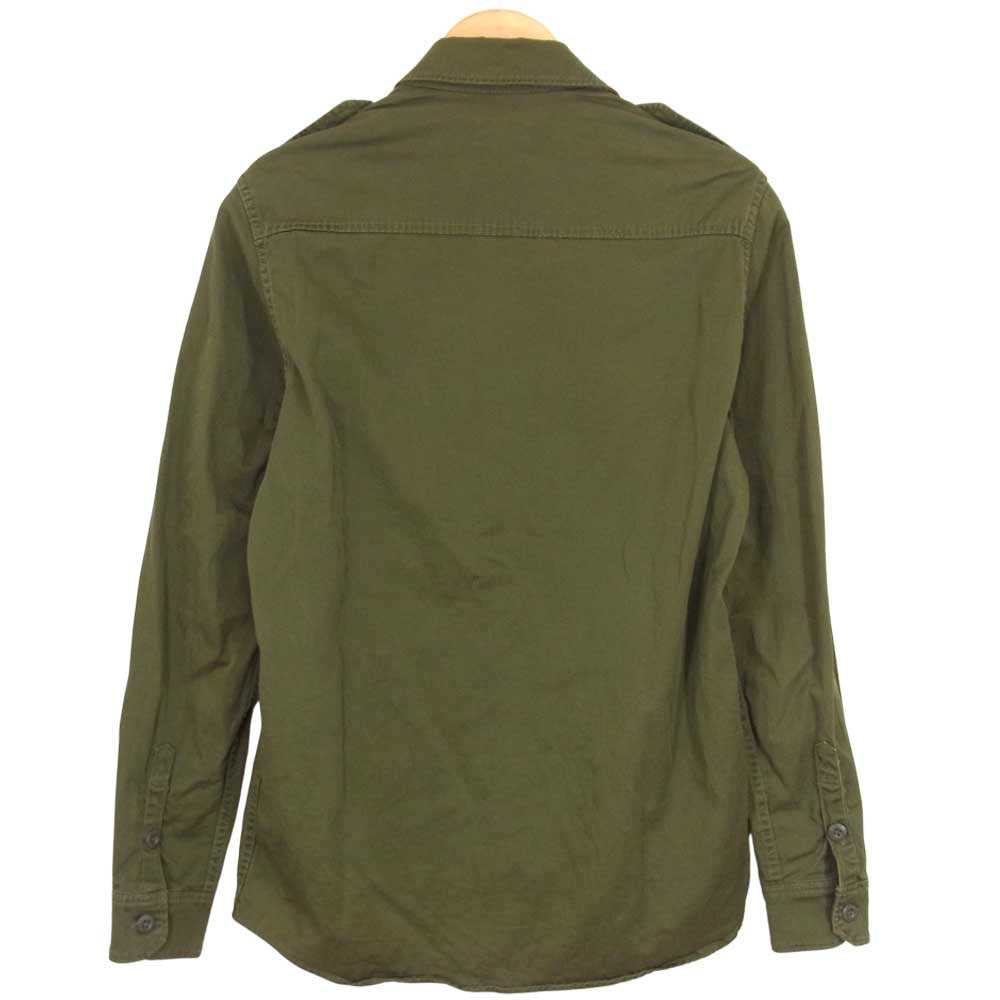 HYSTERIC GLAMOUR ヒステリックグラマー 0231AH07 ワッペン付き ミリタリー シャツ カーキ カーキ系 S【中古】