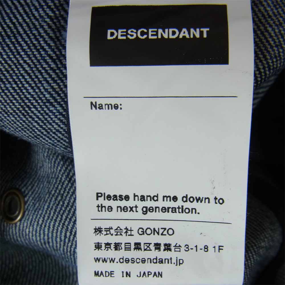 DESCENDANT ディセンダント ZULU DENIM CAP デニム キャップ インディゴブルー系【美品】【中古】