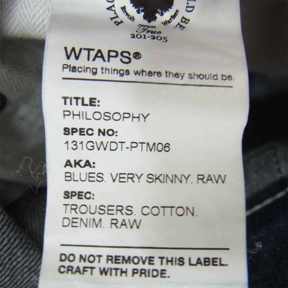 WTAPS ダブルタップス 13SS 131GWDT-PTM06 BLUES VERY SKINNY RAW  インディゴブルー系 M【中古】