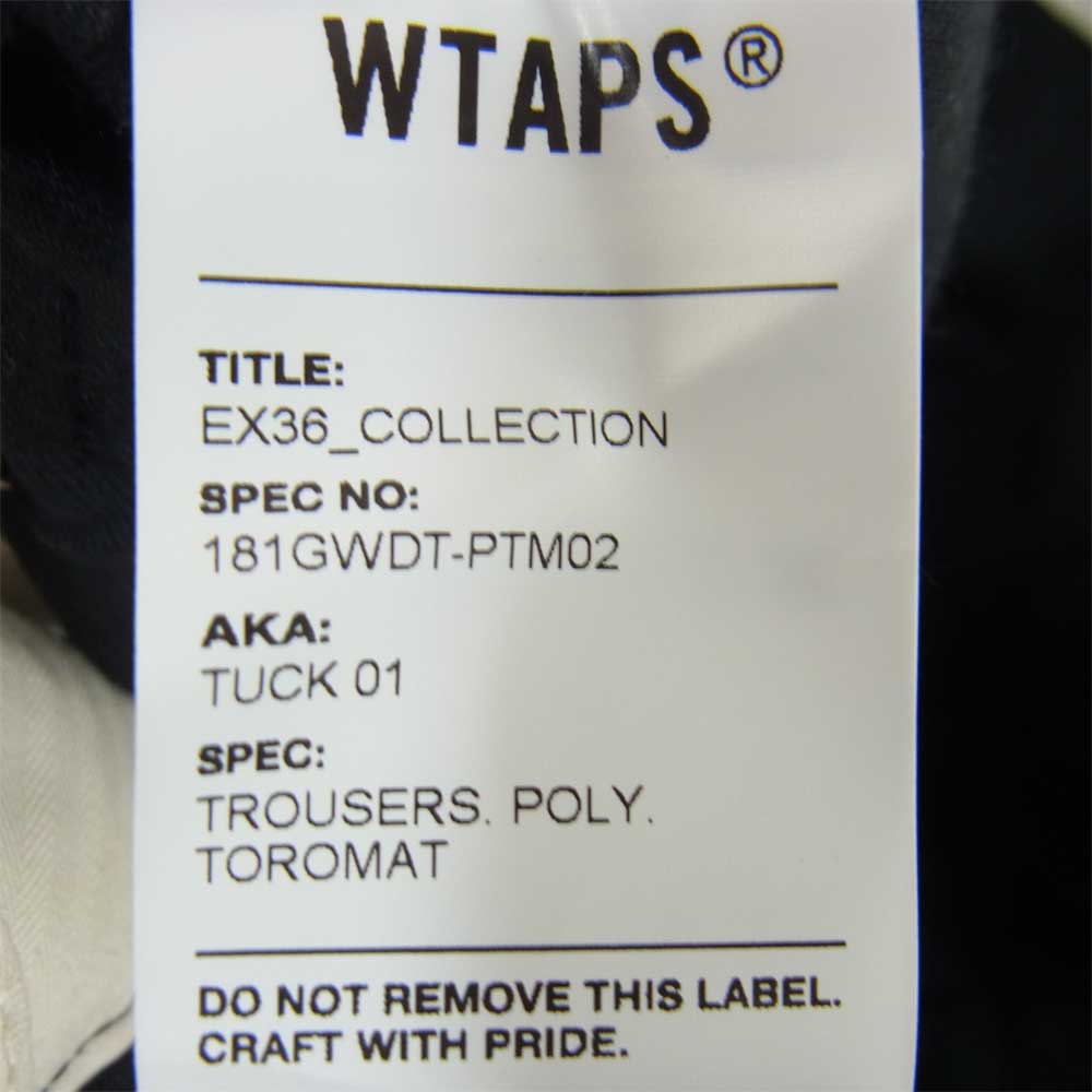 WTAPS ダブルタップス 18SS 181GWDT-PTM02 TUCK 01 スラックス パンツ ブラック系 01【美品】【中古】