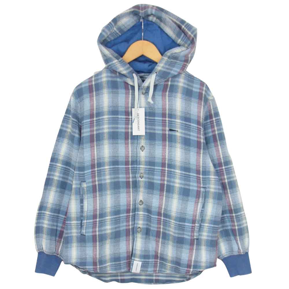 DESCENDANT ディセンダント 19SS 191WVDS-SHM01 HOODED LS SHIRT フーデッド シャツ ライトブルー系 S【中古】