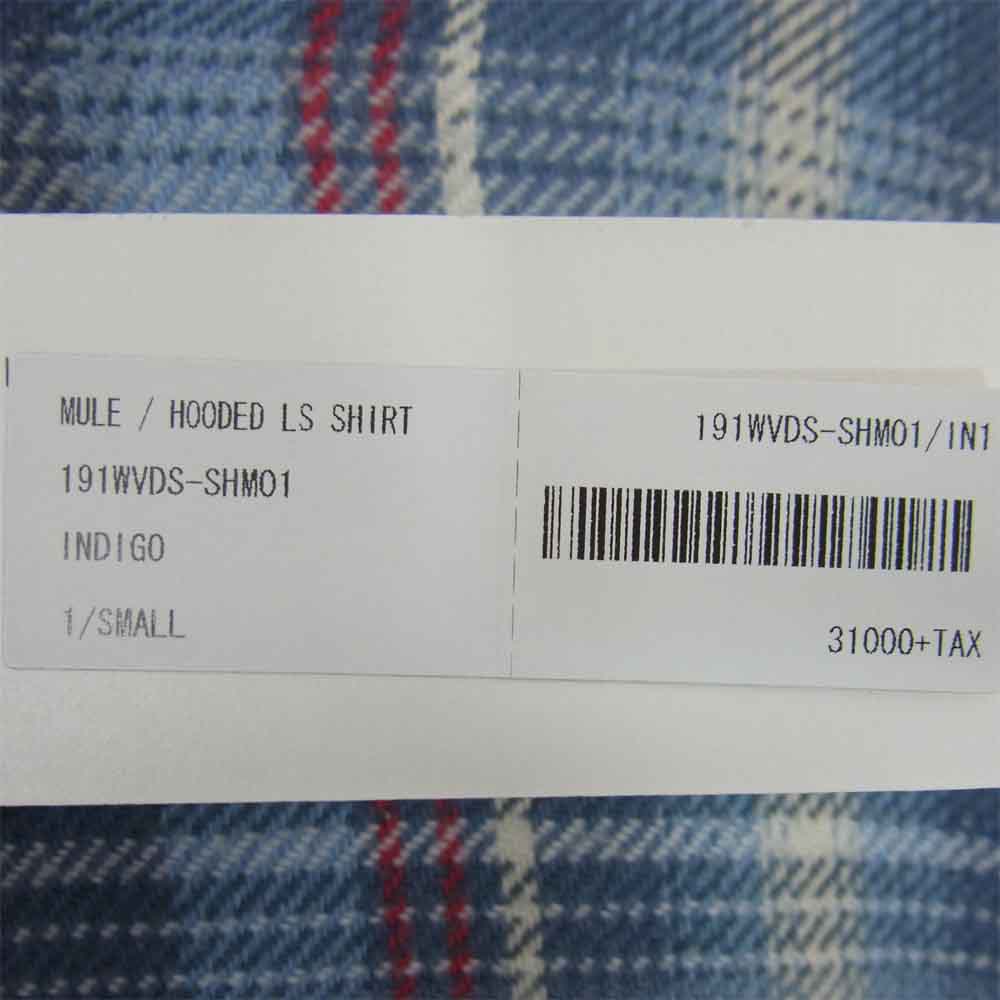 DESCENDANT ディセンダント 19SS 191WVDS-SHM01 HOODED LS SHIRT フーデッド シャツ ライトブルー系 S【中古】