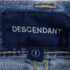 DESCENDANT ディセンダント クラッシュ リペア加工 デニム パンツ インディゴブルー系 1【中古】