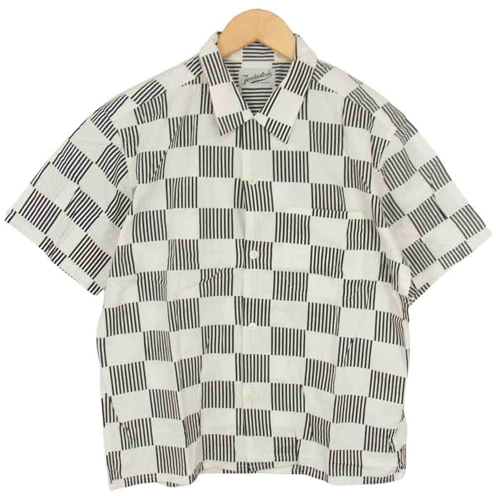 TENDERLOIN テンダーロイン T-COTTON C S/S チェッカー 半袖 シャツ ホワイト系 S【中古】