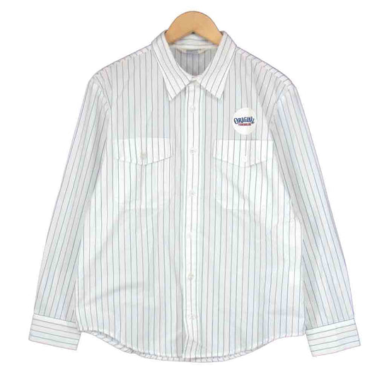 TENDERLOIN テンダーロイン T-WORK SHT ワッペン ストライプ 長袖 シャツ ホワイト系 S【中古】