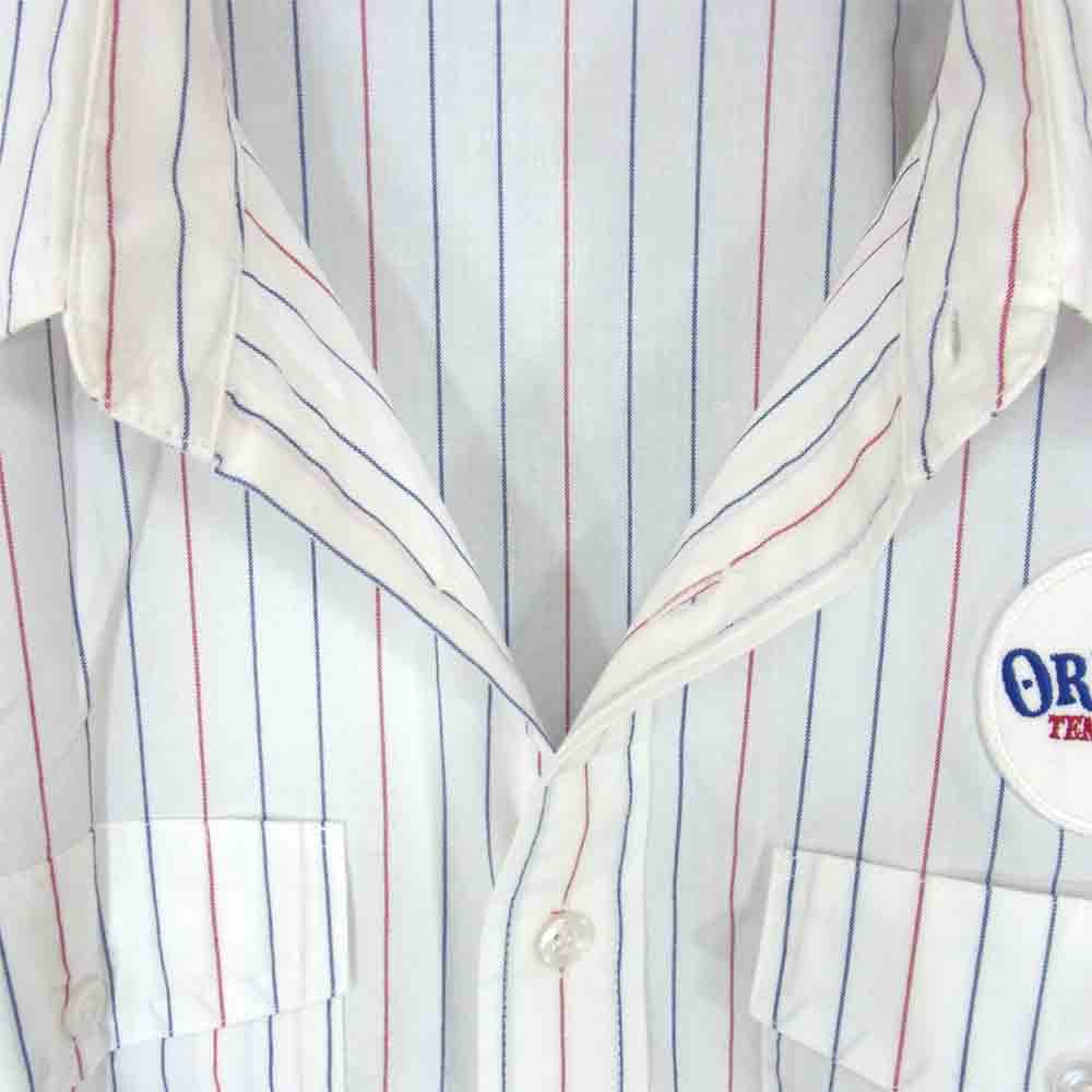 TENDERLOIN テンダーロイン T-WORK SHT ワッペン ストライプ 長袖 シャツ ホワイト系 S【中古】