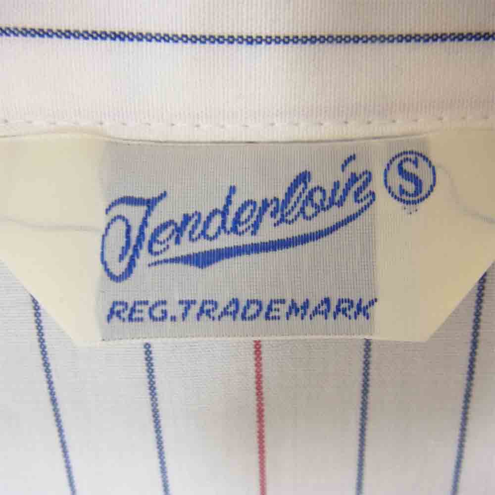 TENDERLOIN テンダーロイン T-WORK SHT ワッペン ストライプ 長袖 シャツ ホワイト系 S【中古】