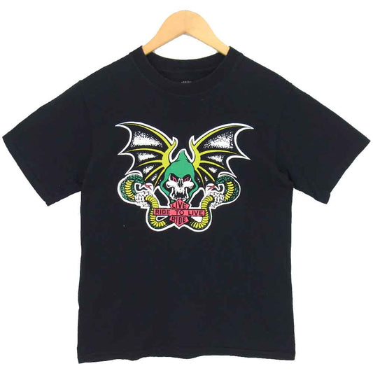 TENDERLOIN テンダーロイン 本店限定 T-TEE RIDE TO LIVE プリント Tシャツ ブラック系 S【中古】
