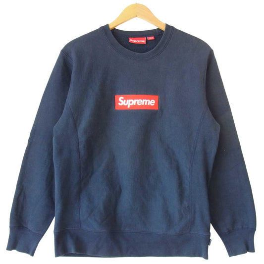 Supreme シュプリーム Box Logo Crewneck ボックスロゴ クルーネック　 ネイビー系 M【中古】