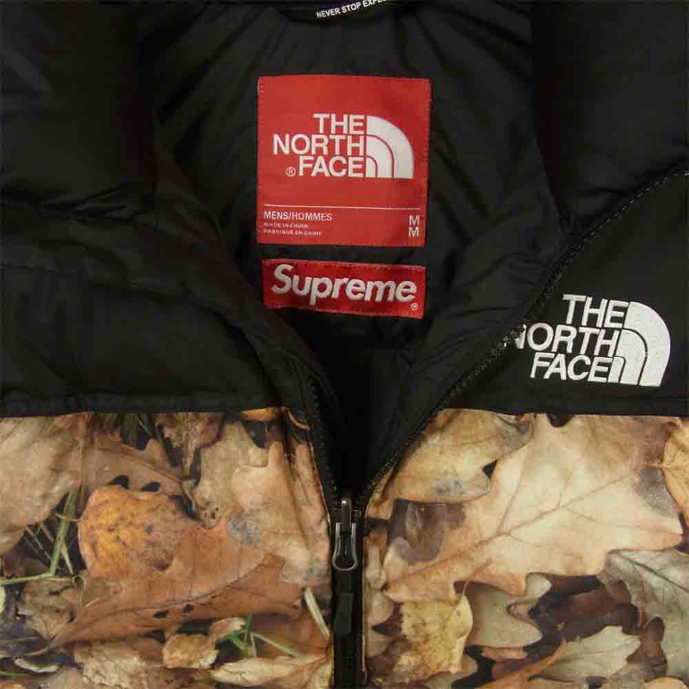 Supreme シュプリーム 16AW ND51602I 国内正規品 THE NORTH FACE ノースフェイス Leaves Nuptse Jacket リーブス ヌプシ 枯葉 ダウン ジャケット ブラウン系 M【中古】