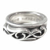 CHROME HEARTS クロムハーツ（原本無） ダブル ナロー ヴァイル バンド リング シルバー系 19【中古】