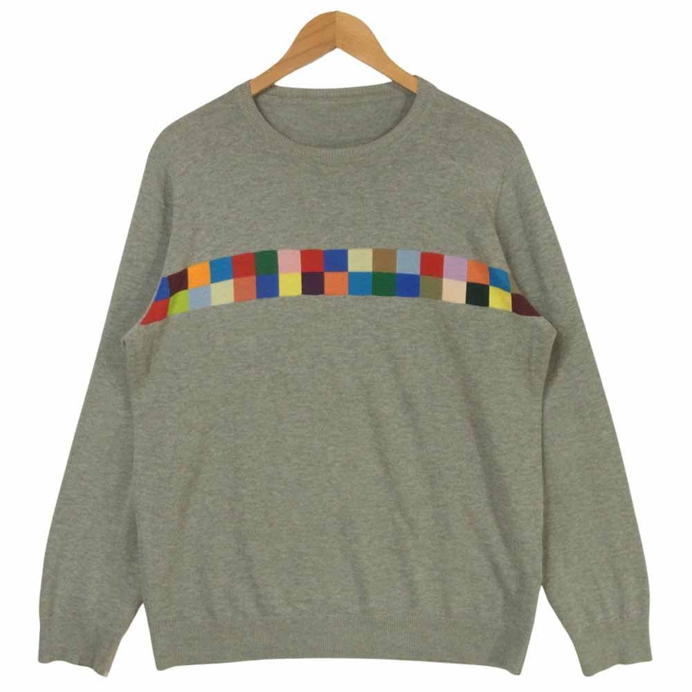 uniform experiment ユニフォームエクスペリメント 19SS UE-190077 COLOR CHART CREW NECK KNIT カラーチャート クルーネック ニット グレー系 4【中古】