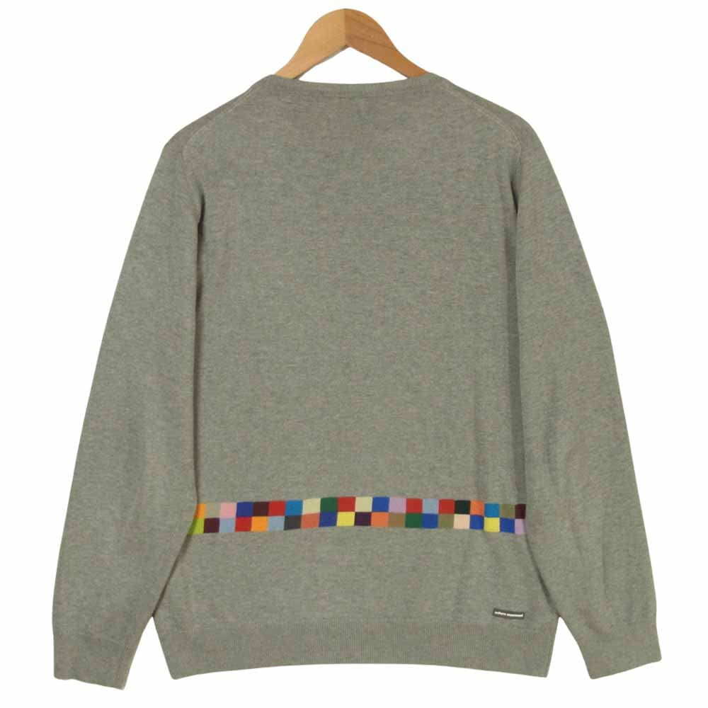 uniform experiment ユニフォームエクスペリメント 19SS UE-190077 COLOR CHART CREW NECK KNIT カラーチャート クルーネック ニット グレー系 4【中古】