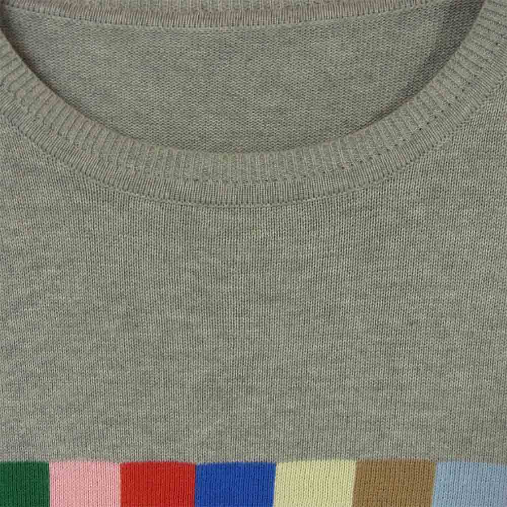 uniform experiment ユニフォームエクスペリメント 19SS UE-190077 COLOR CHART CREW NECK KNIT カラーチャート クルーネック ニット グレー系 4【中古】