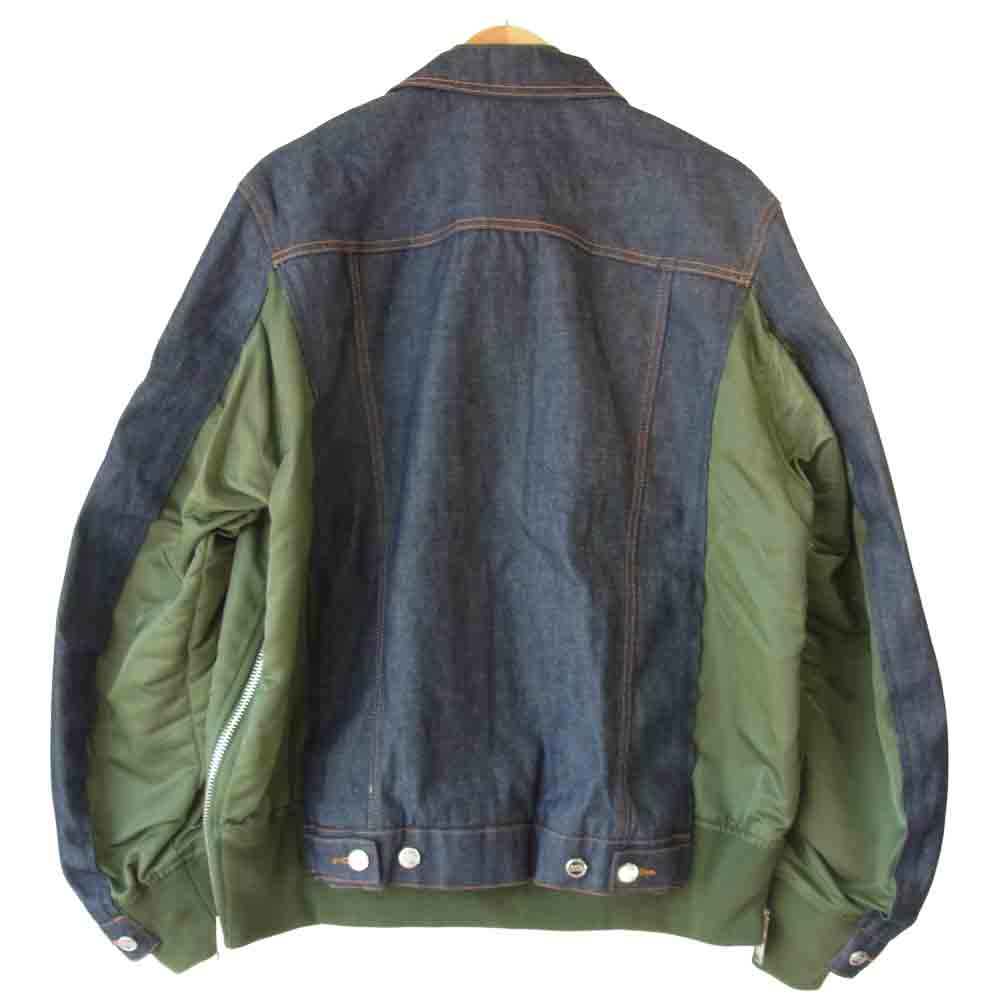 Sacai サカイ × A.P.C. アーペーセー Eimi MA-1 デニムジャケット インディゴブルー系 L【美品】【中古】