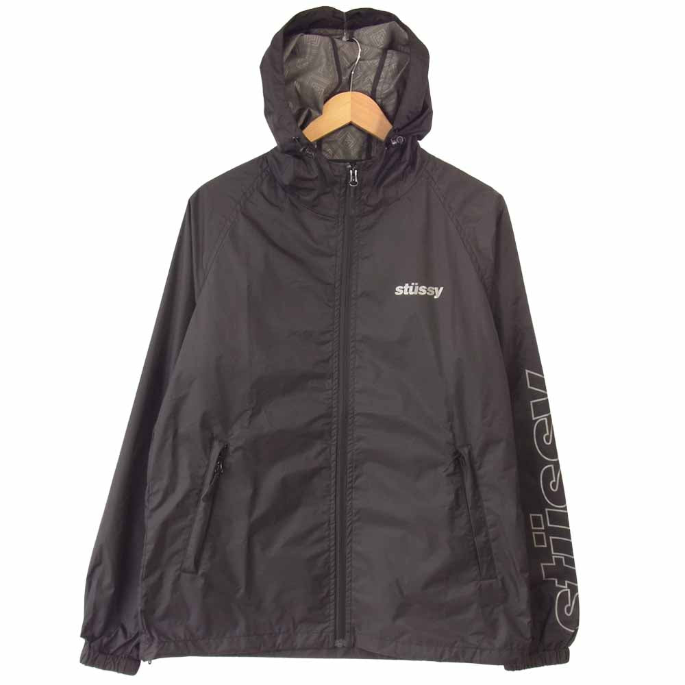 STUSSY ステューシー ロゴ プリント マウンテン パーカー ブラック系 M【中古】
