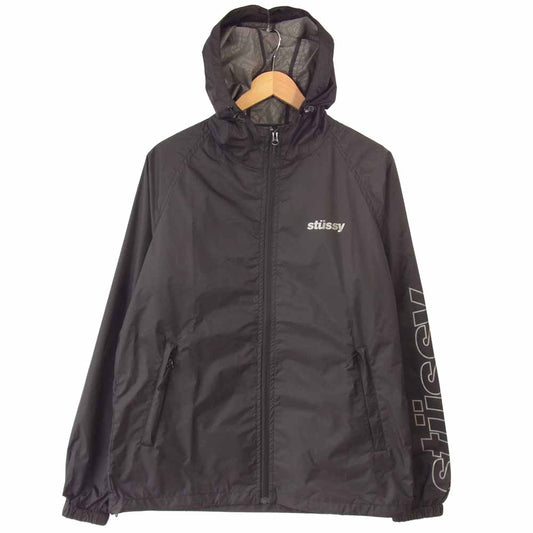 STUSSY ステューシー ロゴ プリント マウンテン パーカー ブラック系 M【中古】