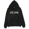 CELINE セリーヌ 21SS 2Y321052H ルーズ スウェット シャツ ロゴ プリント プルオーバー パーカー ブラック系 L【美品】【中古】
