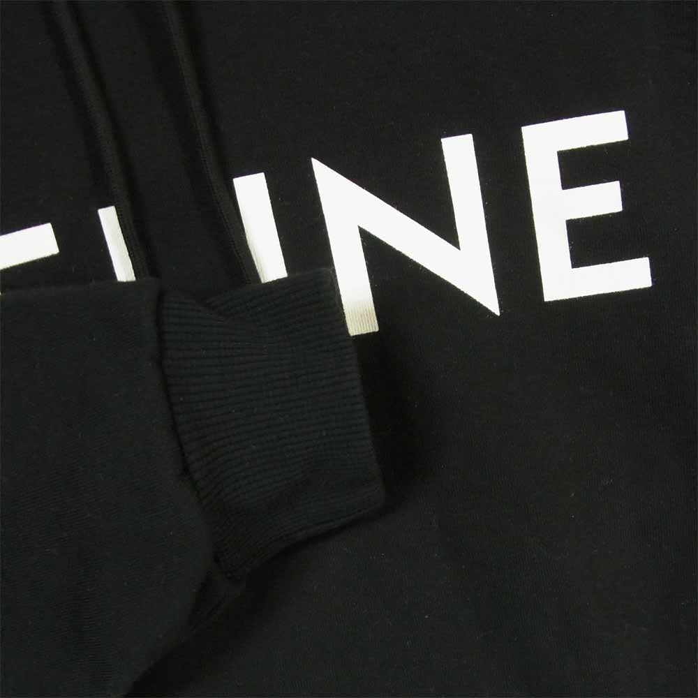 CELINE セリーヌ 21SS 2Y321052H ルーズ スウェット シャツ ロゴ プリント プルオーバー パーカー ブラック系 L【美品】【中古】