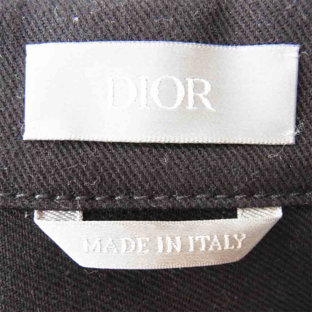 ディオール × ジュディブレイム JUDY BLAME 20AW 043D486A217 バックロゴ 刺繍 袖ニット 切替 デニム ジャケット ブラック系 50【美品】【中古】