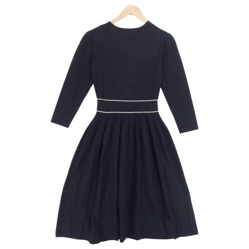 セルフォード CWN0185084 プリーツ ニット ワンピース パフスリーブ ブラック系 38【中古】