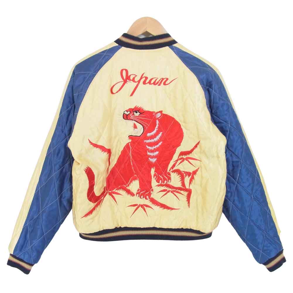 TAILOR TOYO テイラー東洋 09年製 スカル × 赤寅 別珍 × サテンキルト リバーシブル スカジャン ダークネイビー系 M【中古】