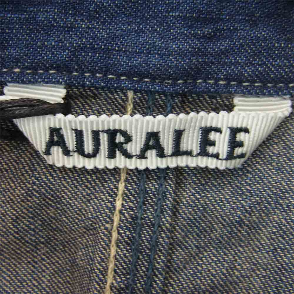 AURALEE オーラリー A21SB03PD SUN FADE BLEACH LIGHT DENIM SHIRTS BLOUSON サン フェード ブリーチ ライト デニム シャツ ブルゾン インディゴブルー系【新古品】【未使用】【中古】